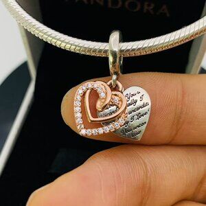 ✨🔥Pandora Entwined Hearts Double Dangle Charm